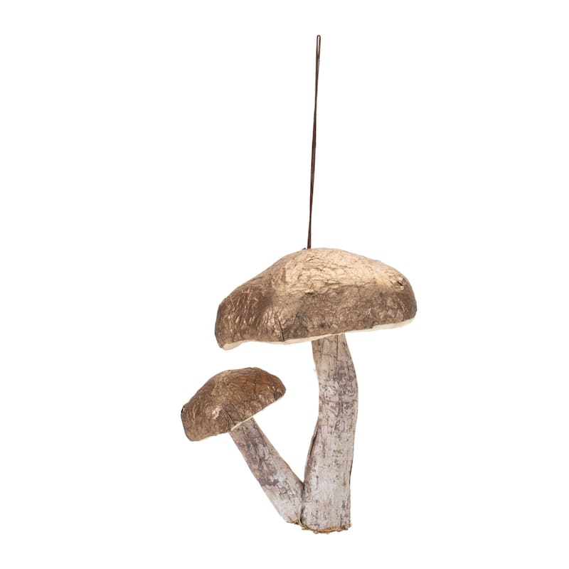 Set of 6 Rustic Mushroom Ornaments for Christmas Tree Decoration - 5.5” x 5.25” x 4.75”
