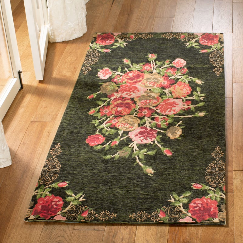 SAFAVIEH Classic Vintage Boho Edona Oriental Cotton Rug - 2' x 3' - Green/Red