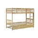 preview thumbnail 13 of 16, Twin Over Twin Rubber Wood Bunk Bed with Trundle, Convertible into 2 Twin Size Beds