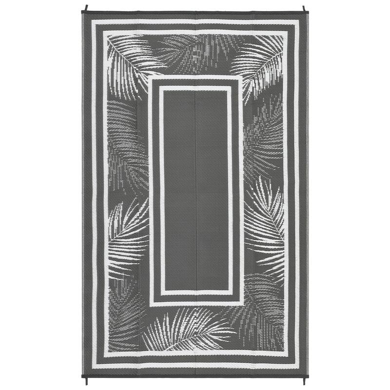 Outdoor Rug Waterproof Plastic Straw Rug Portable Camping Rug Leaves Pattern Outdoor Carpet for RV Porch Deck Camper
