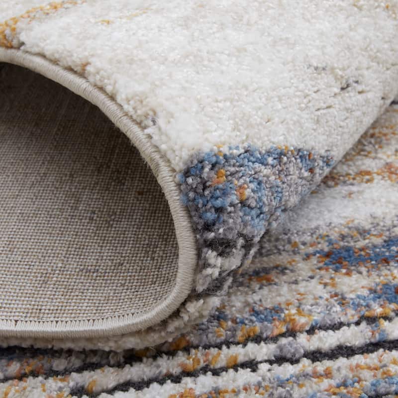 Grand Bazaar Odera Machine Made Stripes Modern Area Rug