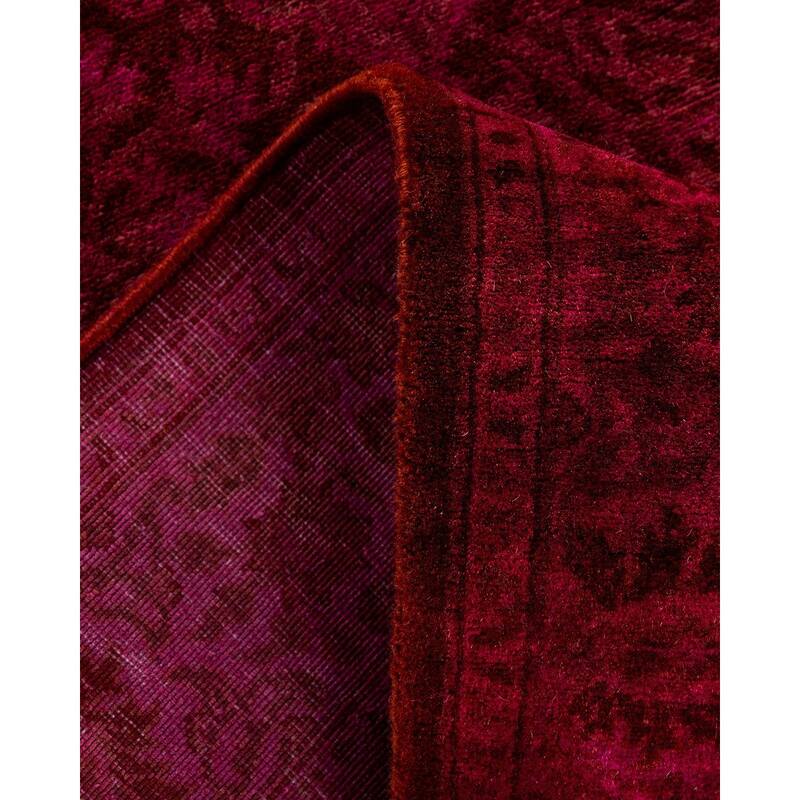 Overdyed, One-of-a-Kind Hand-Knotted Area Rug - Pink - 2' 7" x 20' 2"
