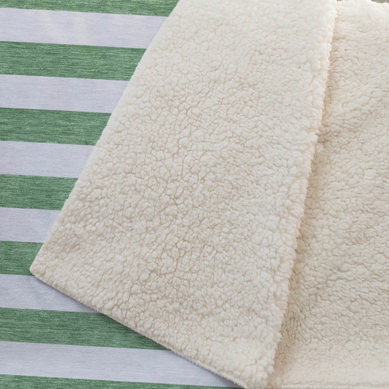 Premium Machine Washable Modern Stripes Sherpa Throw Blanket