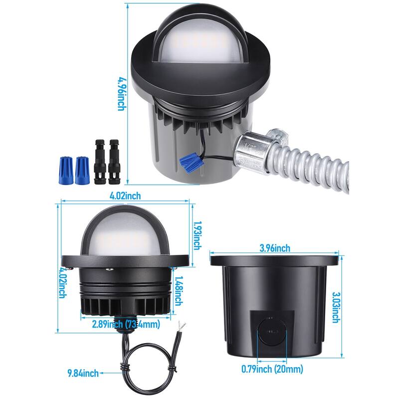 5W 5CCT LED In-Ground Well Light, IP67 Waterproof, 12–24V AC/DC