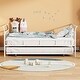 preview thumbnail 22 of 40, Metal Daybed with Trundle Bed and Curved Handle White - Full