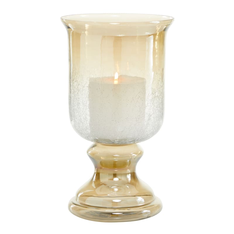 Glass Traditional Hurricane Lamp - 7 x 7 x 14