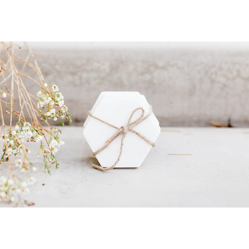 Caravan Marble Hexagon Coasters (Pack of 4)