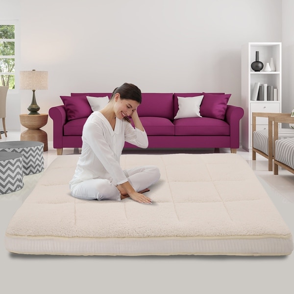 Morton マットレス Futon Mattress, Padded Japanese Floor Mattress Quilted Bed