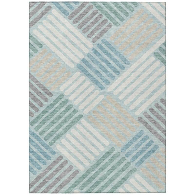 Machine Washable Indoor/ Outdoor Modern Weave Chantille Rug
