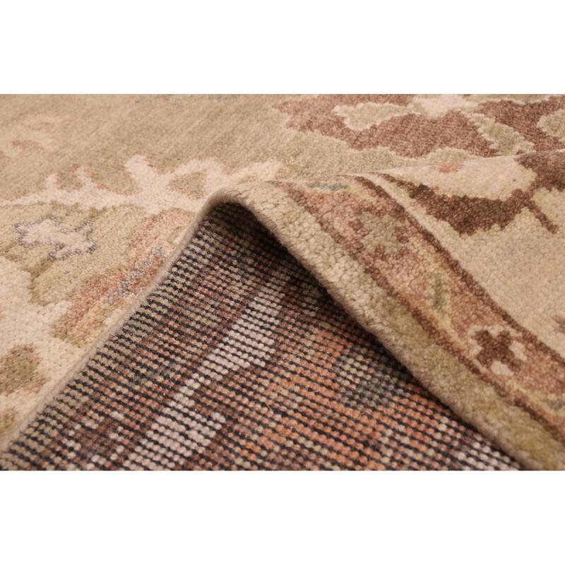 ECARPETGALLERY Hand-knotted Modern Oushak Khaki Wool Rug - 8'1 x 10'3