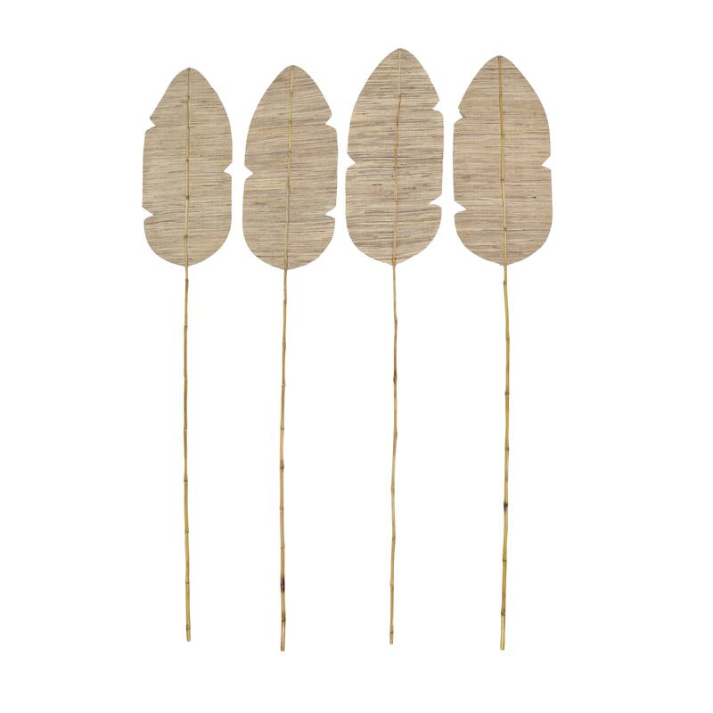 Dried Plant Bamboo Natural Foliage - Set of 4 Brown - Roche River Decor - 1"W x 13"L x 79"H