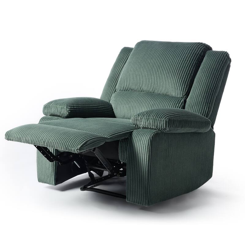 Corduroy Manual Recliner Chair with Footrest