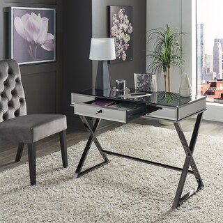 Omni X-base Mirrored Top 1-drawer Campaign Desk by iNSPIRE Q Bold