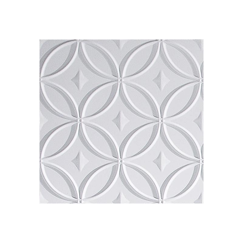 FASÄDE Rings Decorative Vinyl 2ft x 2ft Lay in Ceiling Panel in Matte White (5 Pack) - 12in x 12in Sample - Matte White