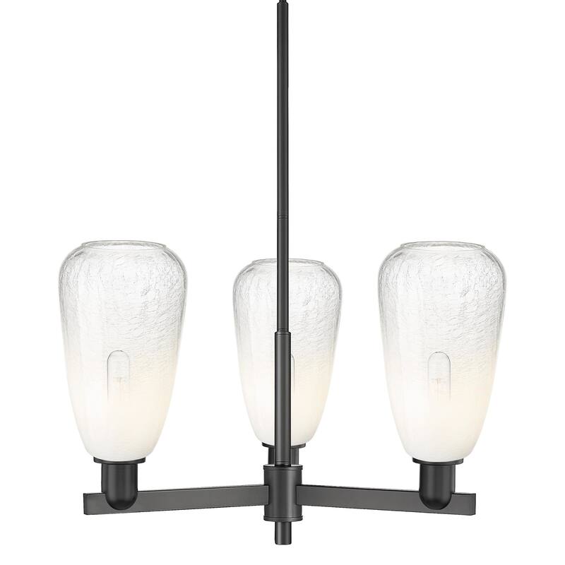 Innovations Lighting 716-3CR-9-18 Brookhaven Almond Chandelier - Matte Black / Opal