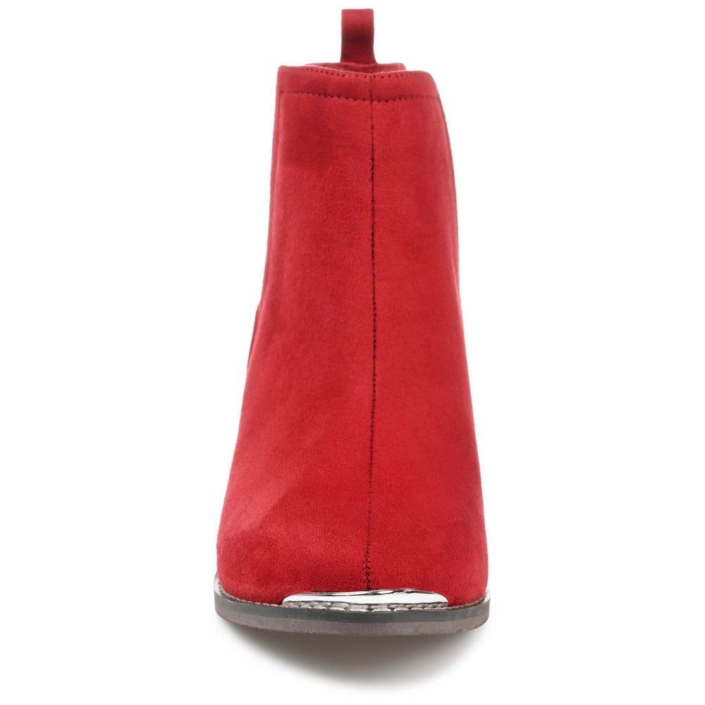 Journee Collection Women's Issla Pull On Stacked Heel Booties