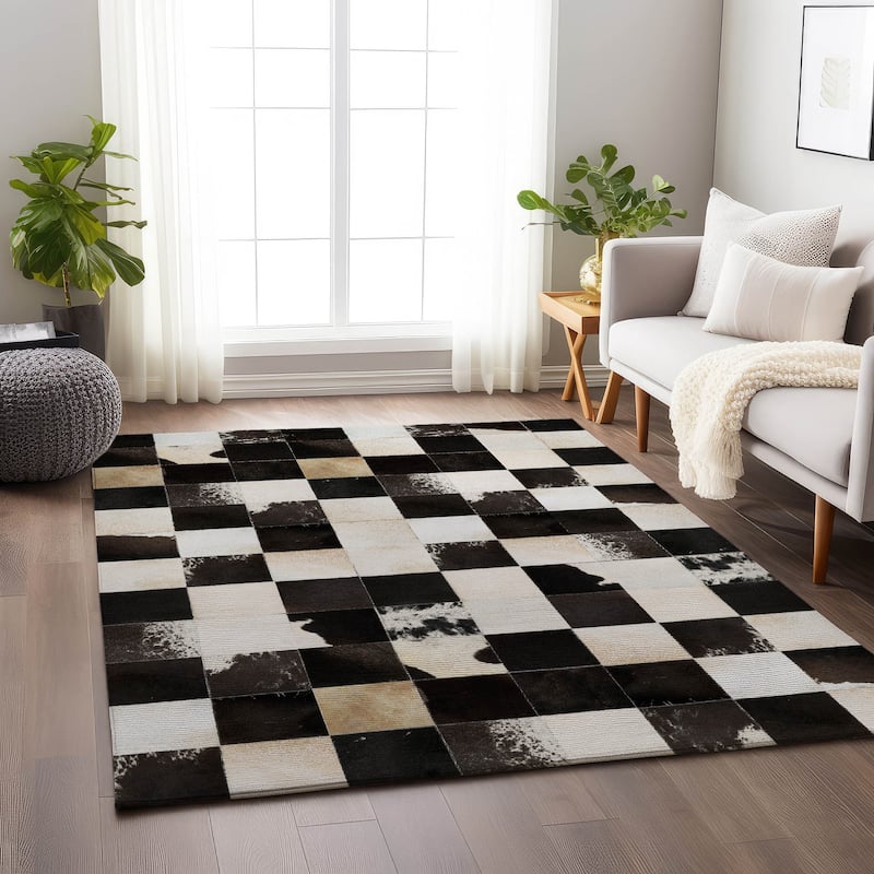 Premium Washable Super Soft Modern Chic Mayfield Rug - Black - 2' 6" x 3' 10" - Rectangle