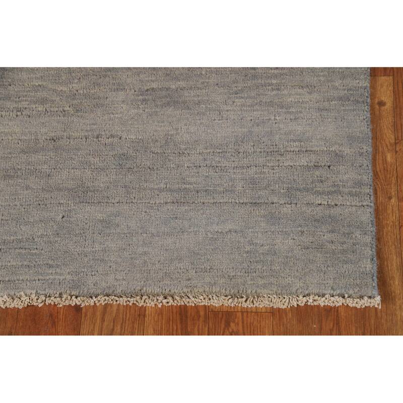 Hand Knotted Oriental 100% Wool Carpet Modern Modern Greys & Charcoal Gabbeh Area Rug - 4' 0'' X 2' 7''