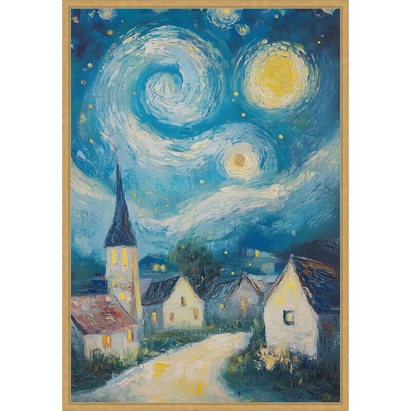 Swirling Night Sky by Tradelink inhouse artist Framed Canvas Wall Art Print