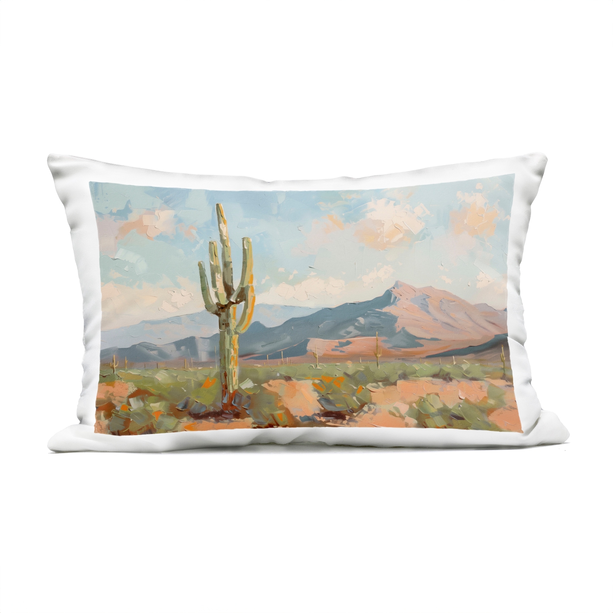 Stupell Pink Desert Distant Mountain Printed Outdoor Throw Pillow Design by Nina Blue