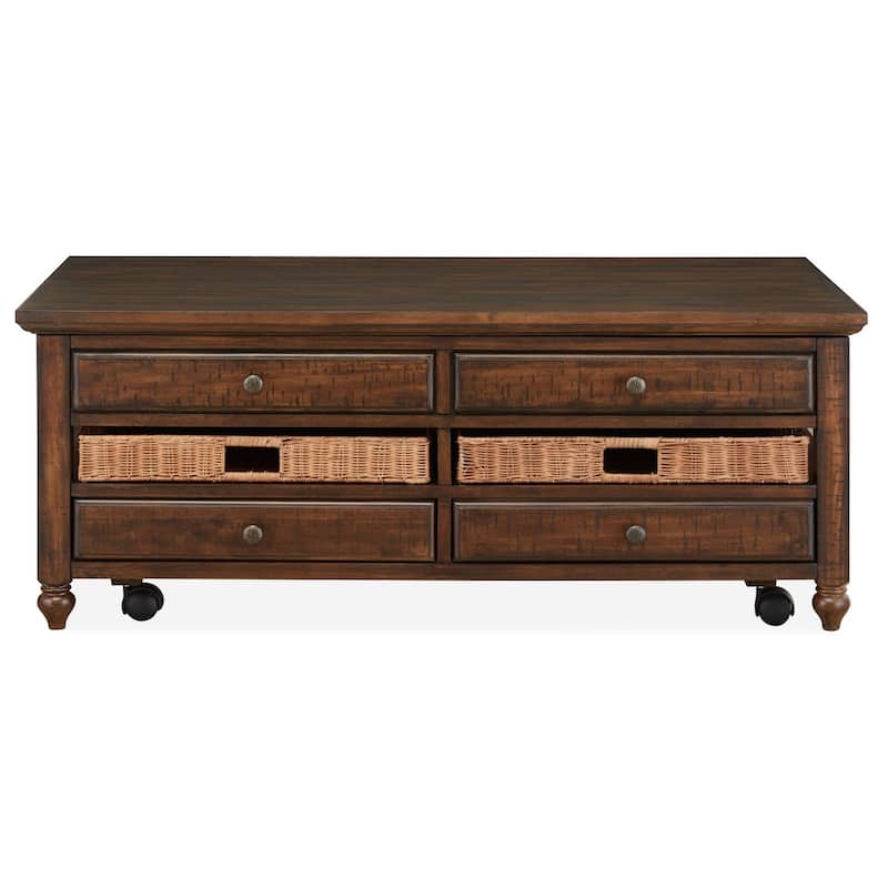 Magnussen Home Cottage Lane Coffee Rectangular Lift Top Cocktail Table - 50''W x 28''D x 19''H
