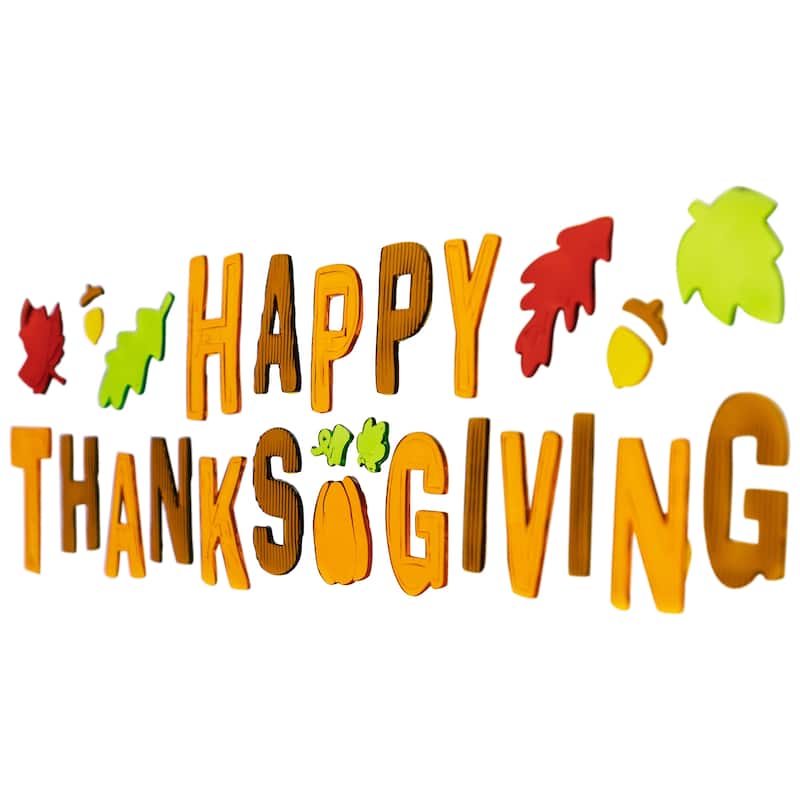23-Piece Happy Thanksgiving Fall Gel Window Clings