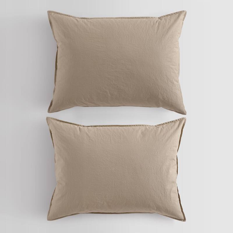 Calvin Klein Washed Percale Solid Cotton Duvet Cover Set