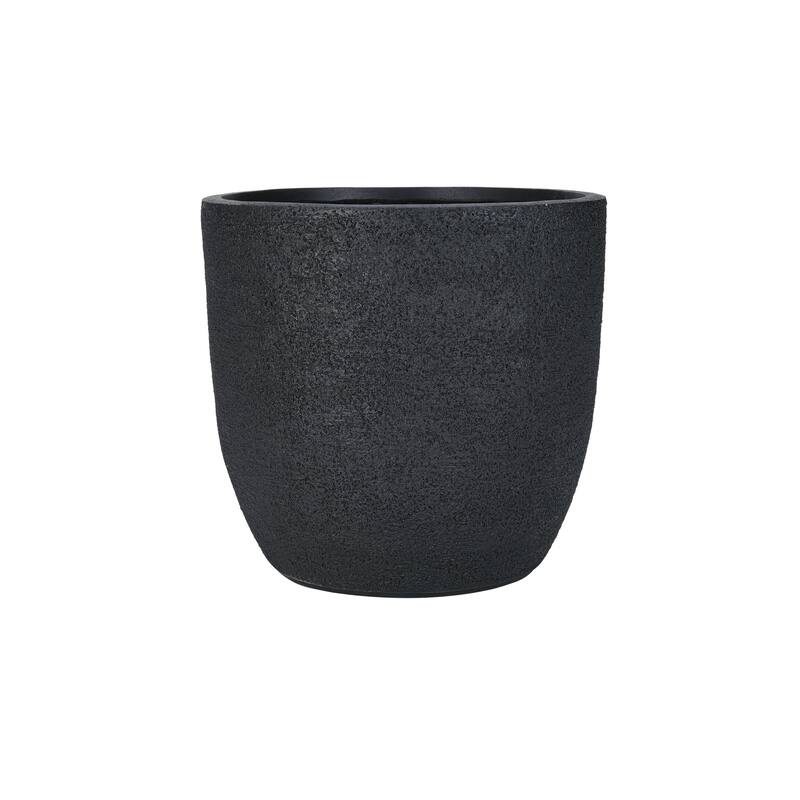 Lightweight Matte Textured MGO Flower Pot Set of 3,Round Concrete Stackable Planter with Drainage Holes and Rubber Plug