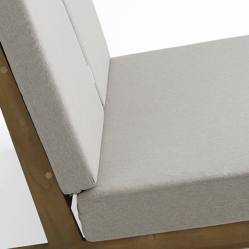 Casual Teak Outdoor Patio Conversation Set with Cushioned Sofa Loveaseat