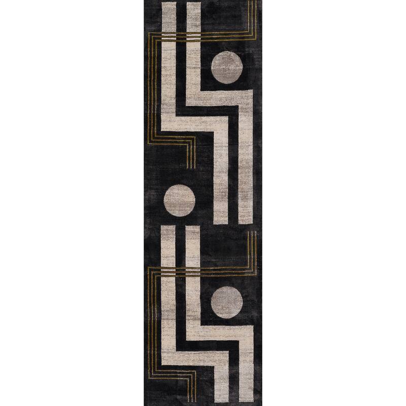ECARPETGALLERY Machine Woven Erisa Contemporary/Modern Area Rug - Charcoal - 2'2 x 7'7 - Runner