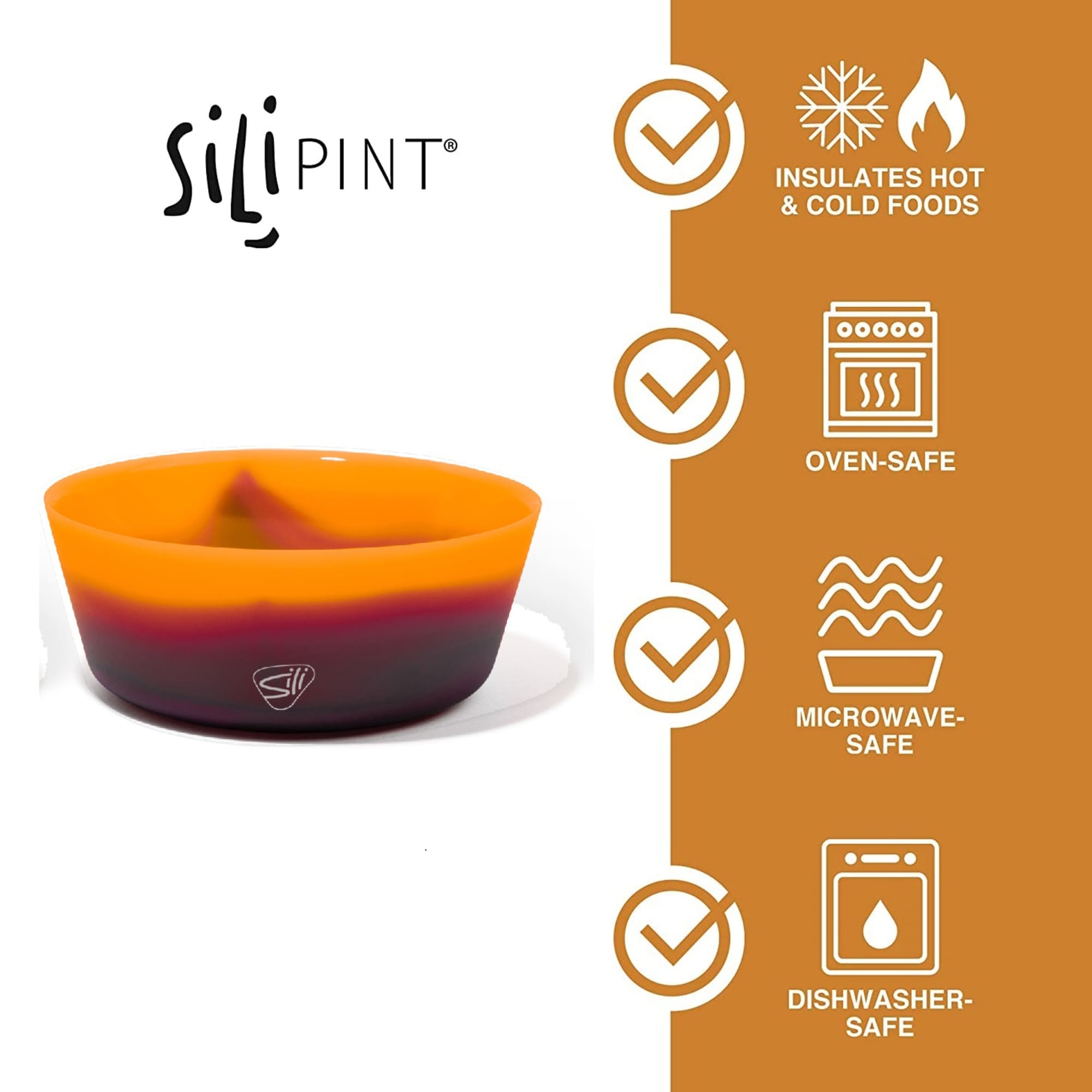Silipint Silicone 18oz Squeeze A Bowl Set of 2 Sun Storm