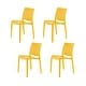 preview thumbnail 34 of 36, Sensilla Resin All-Weather Stackable Dining Chair (Set of 4) Gold