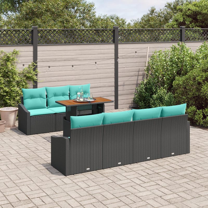 vidaXL 8 Piece Garden Sofa Set with Cushions - 91.7×24.4×27.2