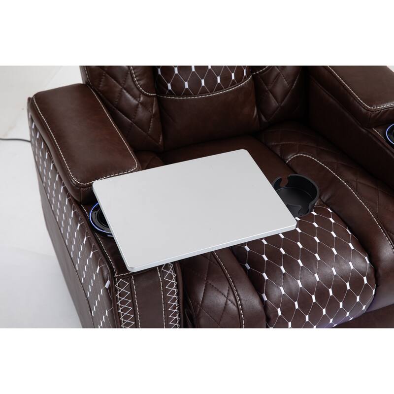 Leather Zero‑Gravity Recliner Chair with Infinite Position, LED & Cup Holders