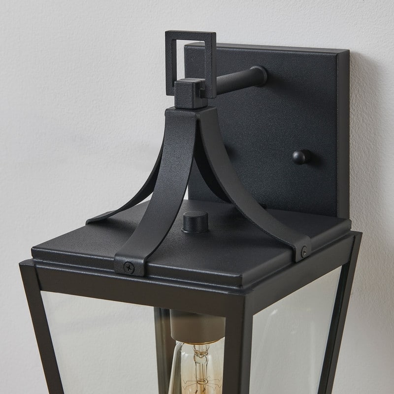 KAWOTI 1-Light Sandy Black Outdoor Wall Lantern Waterproof - W6.5" x E7.7" x H13.5"
