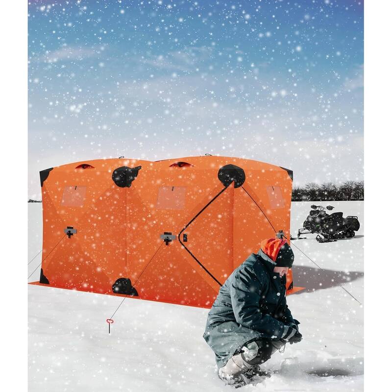 Portable Insulated Ice Fishing Tent Shelter 6-8 Person - N/A