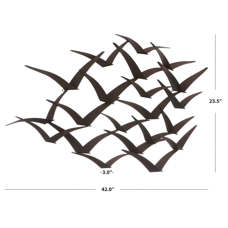 SAFAVIEH Fione Bird Silhouette Wall Decor - 42" W x 3" L x 23.5" H - 42Wx3Dx24H