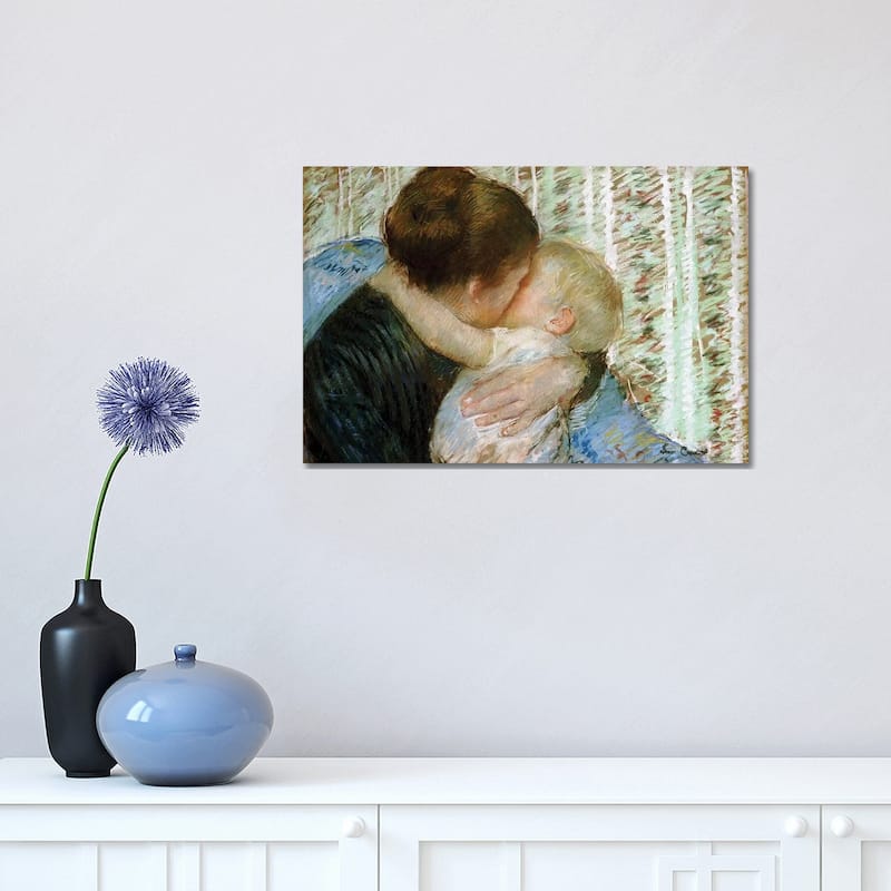 iCanvas "A Goodnight Hug" by Mary Stevenson Cassatt Canvas Print - 12x18x1.5