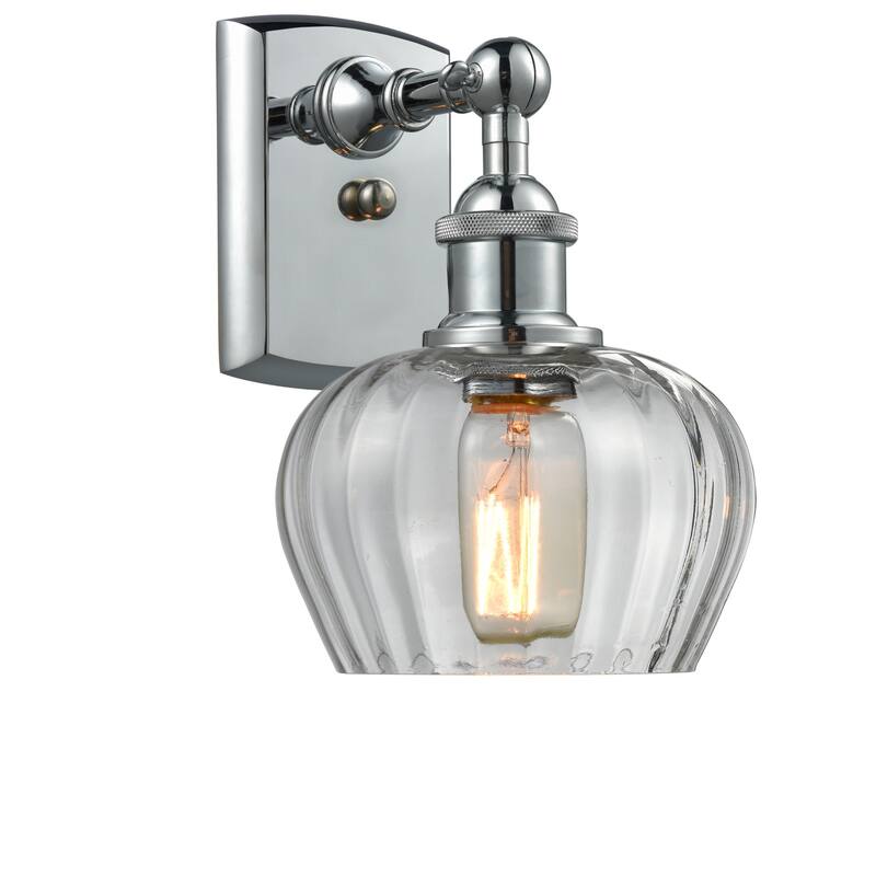 Innovations Lighting Fenton 11" Tall Bathroom Sconce - Polished Chrome / Clear Fluted