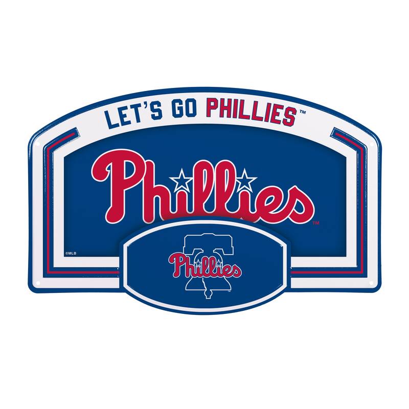 Philadelphia Phillies Embossed Steel Wall Sign, 11" x 17"