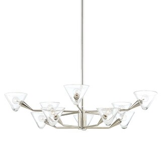 Mitzi by Hudson Valley Lighting Isabella 10-light Polished Nickel Chandelier, Clear Glass