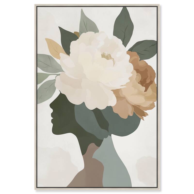 Floral Headpiece I Canvas by Art Remedy - 10" x 15" - Silver