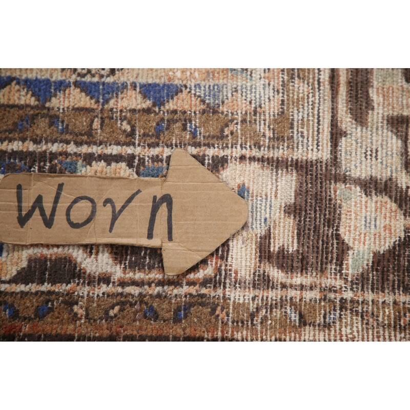 Hand Knotted Oriental 100% Wool Carpet Traditional All-Over Oranges & Rust Hamedan Runner Rug - 9' 8'' X 3' 7''
