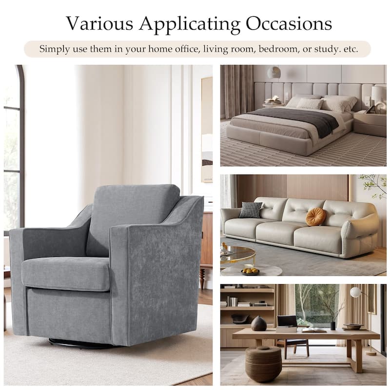 Modern 30.5" W Swivel Armchair Accent chair