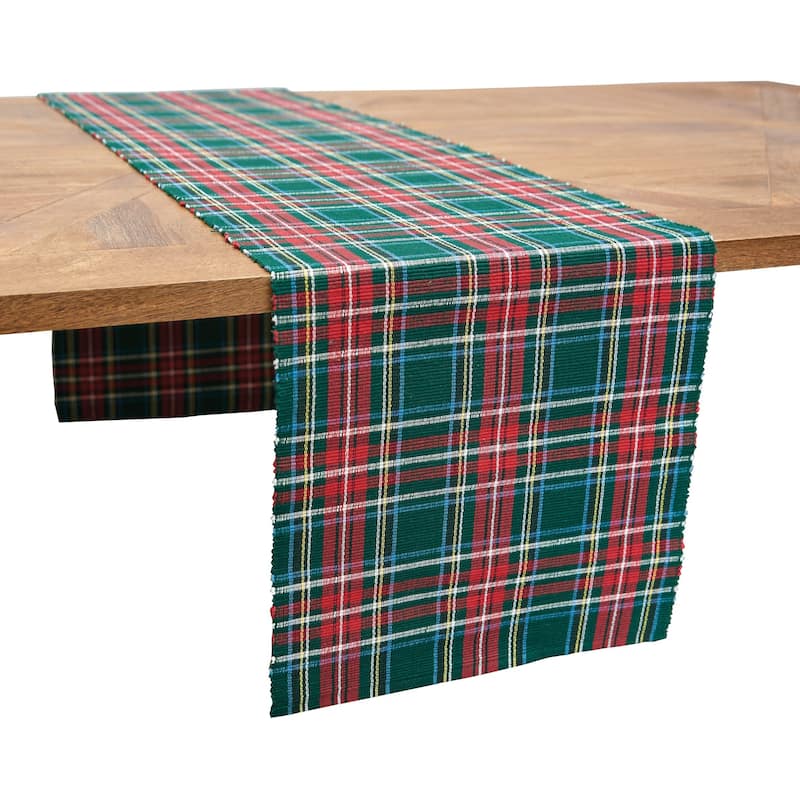 13" x 72" Weston Plaid Red and Green Table Runner - 13" x 72"