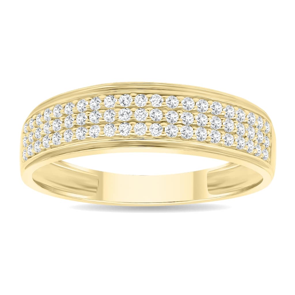 Women's 1/3 Carat TW Round Diamond Rave Wedding Band in 10K Yellow Gold