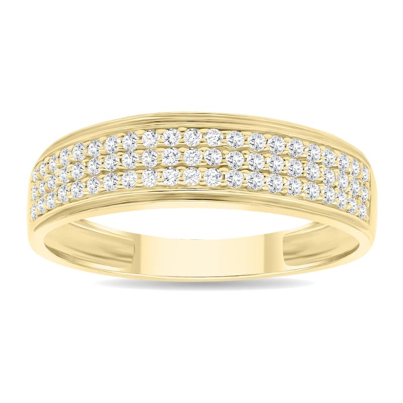 Women's 1/3 Carat TW Round Diamond Rave Wedding Band in 10K Yellow Gold