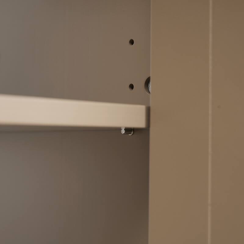 60" Double Sinks Bathroom Vanity Set, Vintage Bathroom Cabinet with Two Separate Ceramic Sink and Antique Knobs