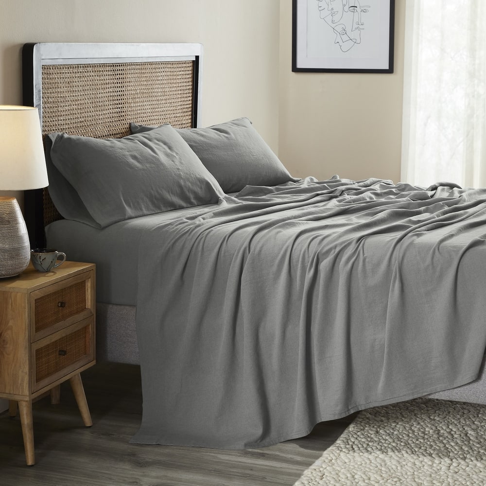 Superior Cotton Linen Garment Washed Deep Pocket Bed Sheet Set