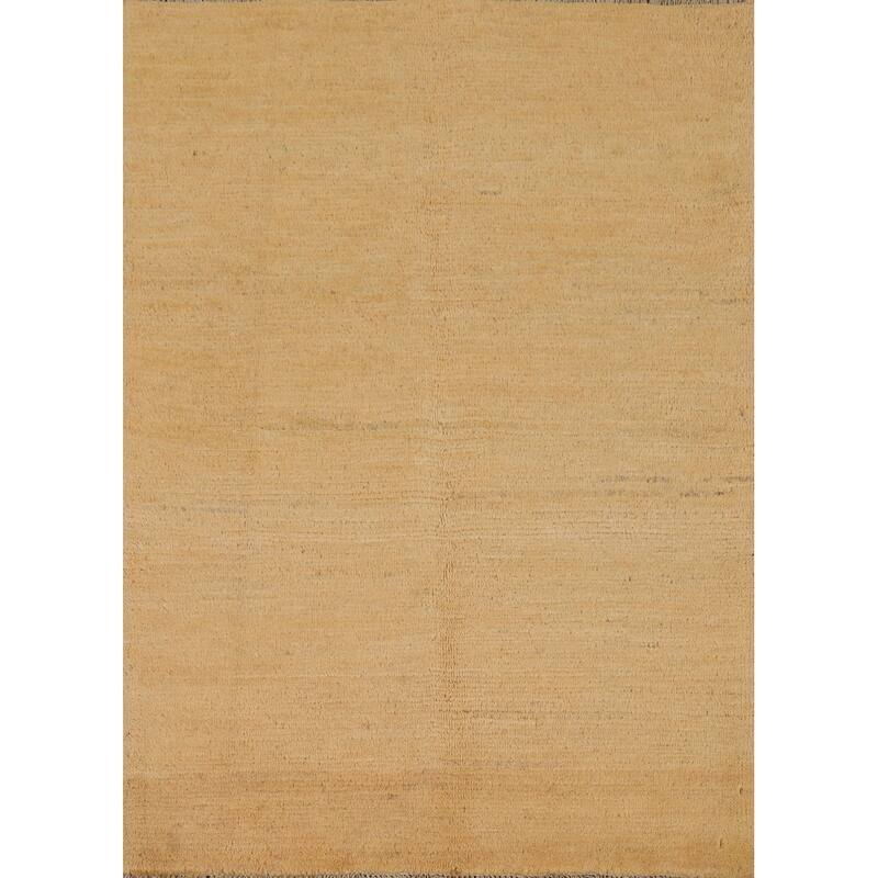 Modern Gabbeh Oriental Foyer Rug Handmade Yellow Wool Carpet - 2'9"x 3'8"